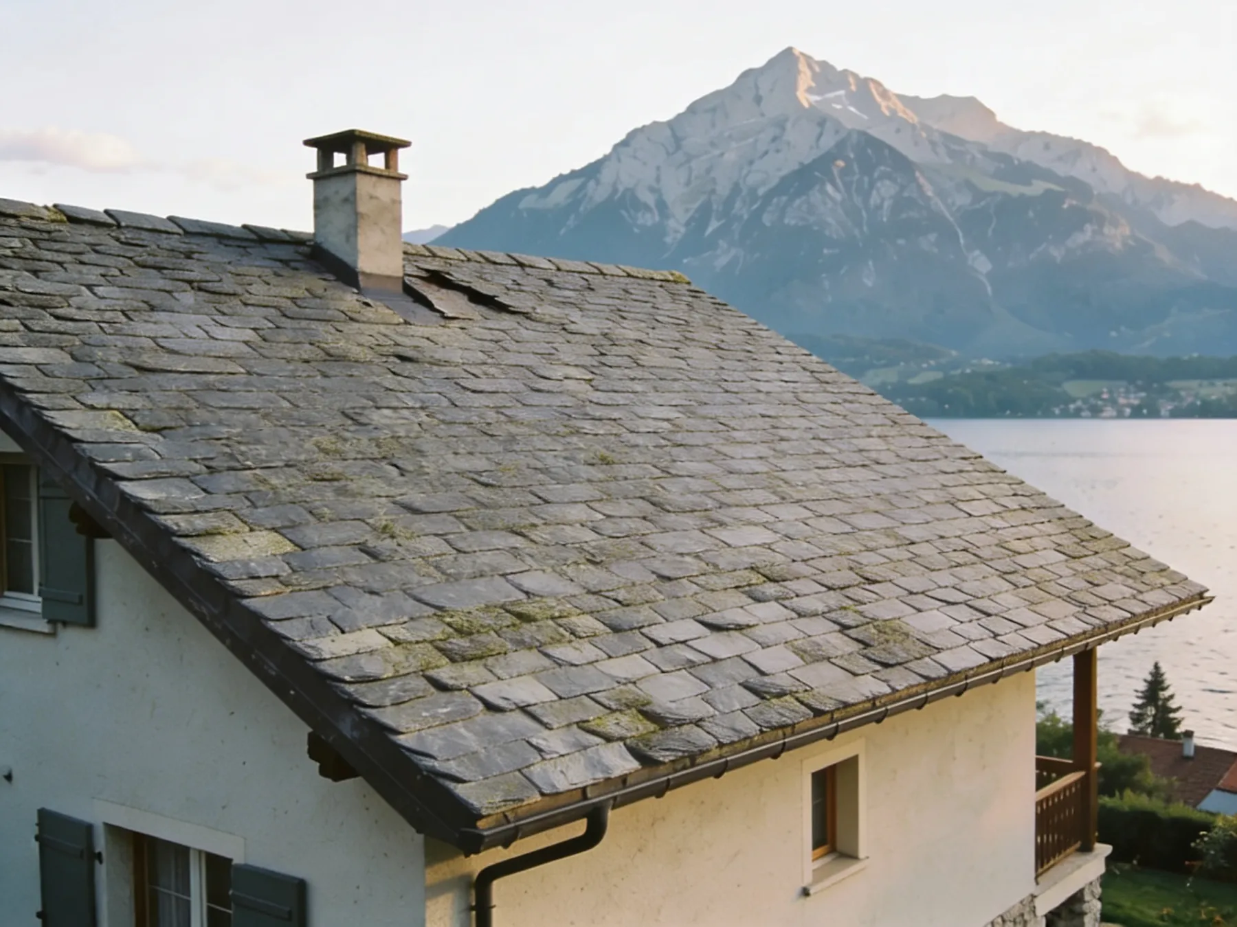 Avant — Installation sur toit en ardoise, Le Bourget-du-Lac