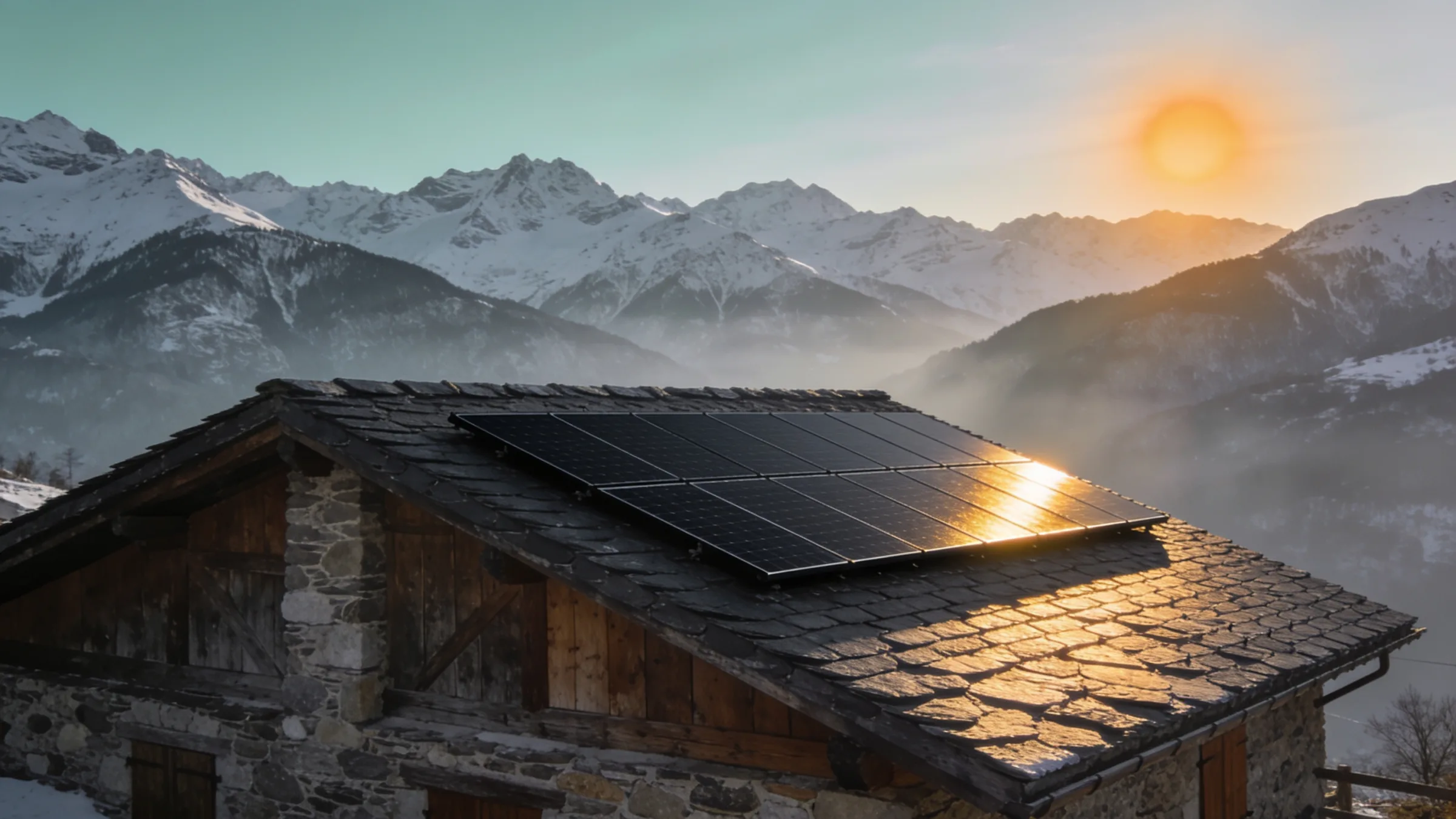 Toiture ardoise avec panneaux solaires à Chambéry